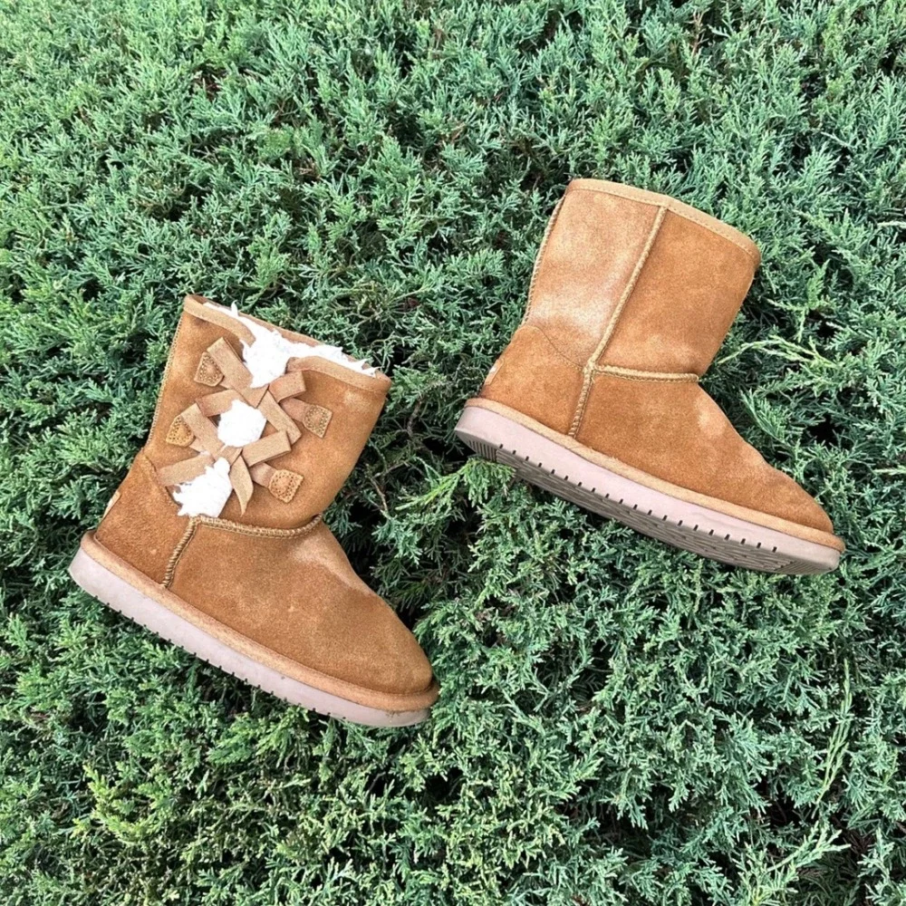 Koolaburra by UGG Kids Victoria Short Winter Boots Size‎ 1 Chestnut Brown